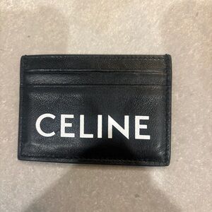 Celine Black Leather Card Holder